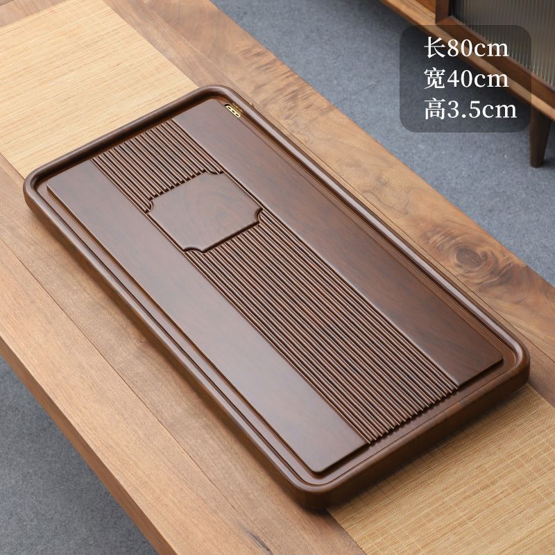 Placa de té de madera sólida, mesa de té simple de oficina, mesa de té china, almacenamiento y drenaje de agua, mesa de té eléctrica