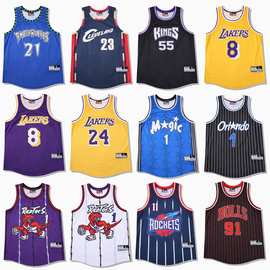 NBA复古美式背心球衣湖人队科比篮球服艾弗森猛龙麦迪运动单上衣