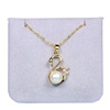 Necklace stainless steel from pearl, swan, chain, ring, set, accessory, light luxury style, 3 piece set