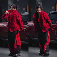 【暗黑风】潮流酷帅小众设计男女同款时尚休闲牛仔外套宽松痞帅夹