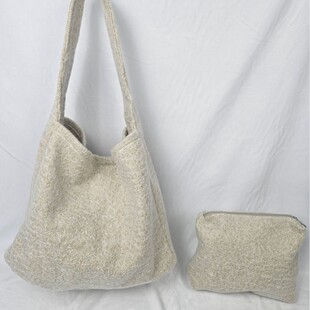 Fashion Trend New South Korea Ins Style Plush Woolen Fabric Large Capacity Single Shoulder Underarm Bag Cross-border Simple Mao Mao Bag