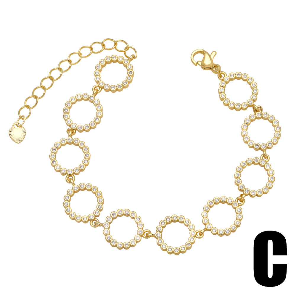 Fashion Diamond Butterfly Heart Womenu0027s Circle Zircon Copper Bracelet