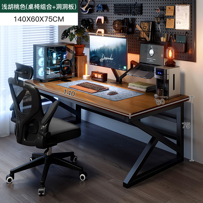 Escritorio para computadora de madera maciza Escritorio para uso doméstico Escritorio simple Dormitorio Escritorio para estudiantes Escritorio para juegos Escritorio largo Banco de trabajo