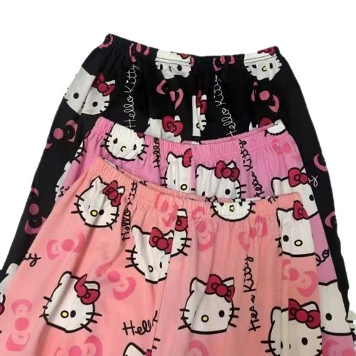 Kitty Strolling Pants Cartoon Sleep Pants for Women Summer Thin Loose New Home Leisure Summer Air Conditioning Pants