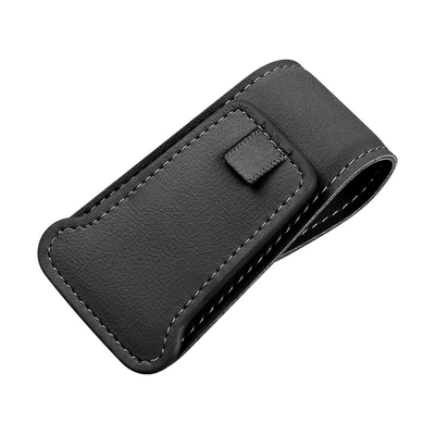Glasses Holder Car Sunglasses: Car Glasses Clip/Bill Clip - leather-clip-black
