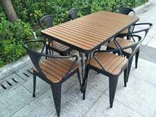 露台戶外桌椅組合五件套防腐木庭院陽台咖啡廳桌塑木室外休閑桌椅