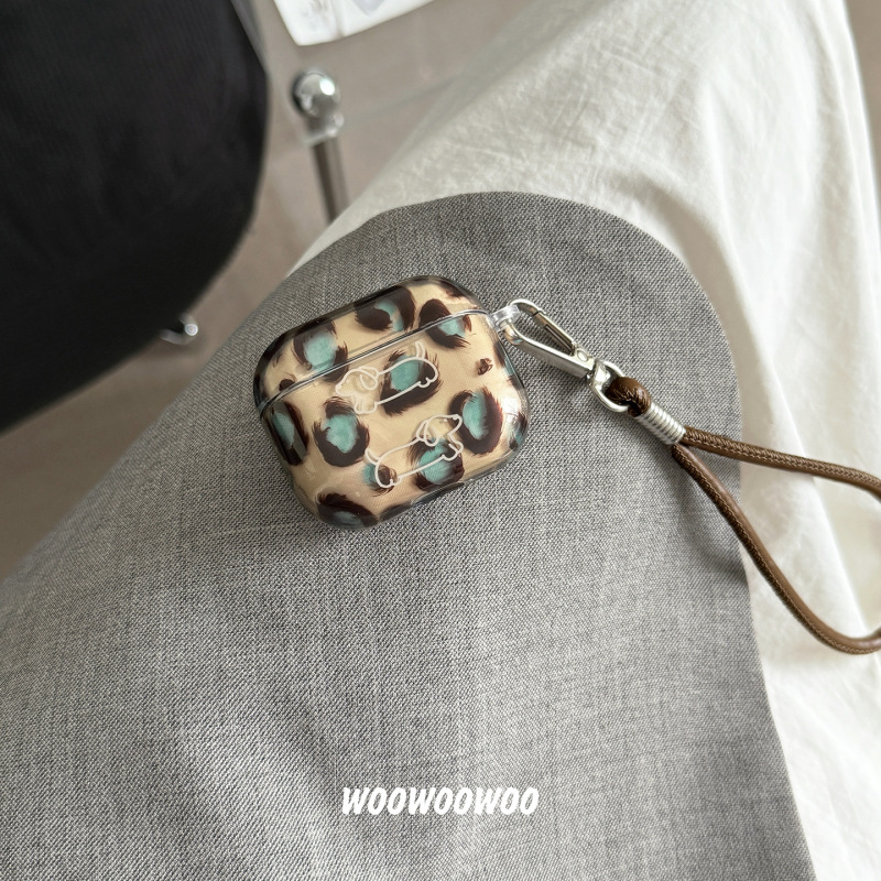 小衆の流行の甘い豹の紋様の子犬はAirPods3/4世代のリンゴのイヤホンの柔らかい殻の保護カバーのPro2女を適用します。|undefined