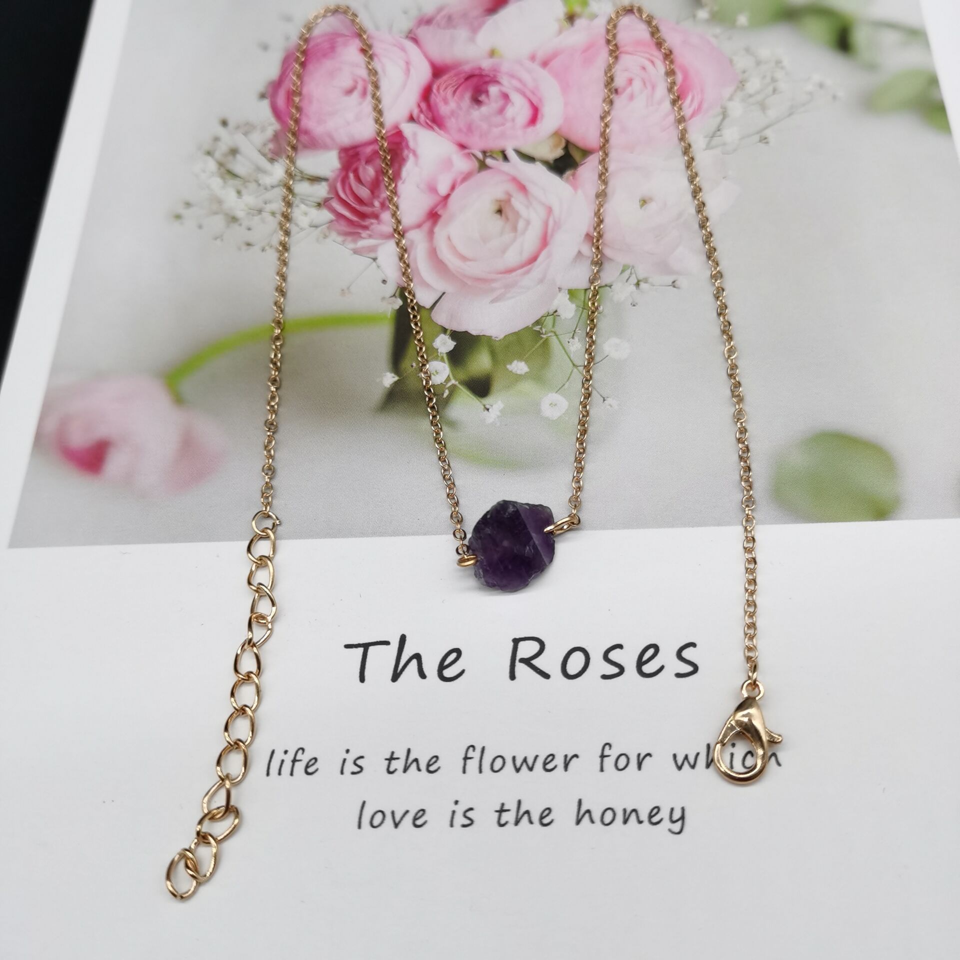 Fashion Geometric Agate Plating Natural Stone Necklace 1 Piece