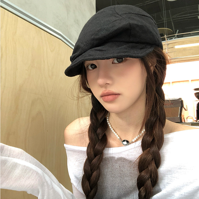 高级感贝雷帽子女秋冬季时尚百搭显脸小画家帽清新甜美八角报童帽|undefined