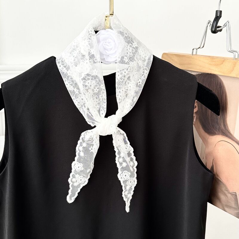 Lace Scarf, New Pastoral Style Headscarf, Hairband, Multifunctional Neck Scarf, Small Shawl, Triangle Scarf, Waist Curtain