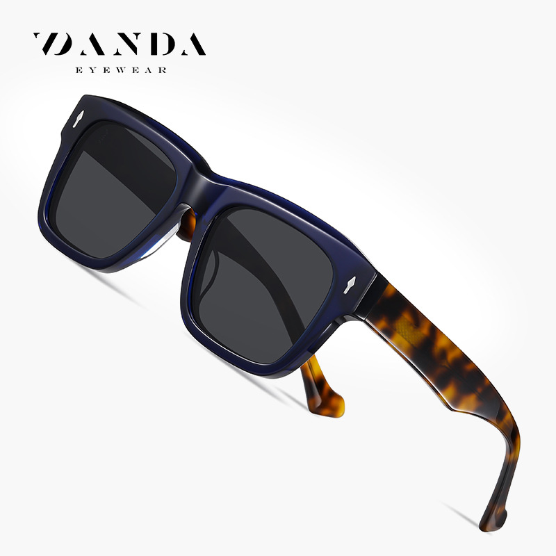 Nuevo polarizador de placa hecho a mano S32104 Gafas de sol de marco cuadrado de moda Gafas de sol de conducción al por mayor transfronterizas