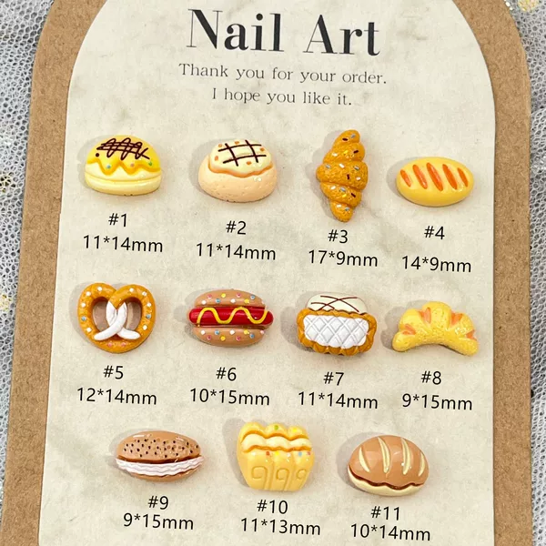DIY Food Play Bread Series Cartoon Nail Art Jewelry Cute Emulation Cream Dessert Hairpin Earrings Resin Accessories