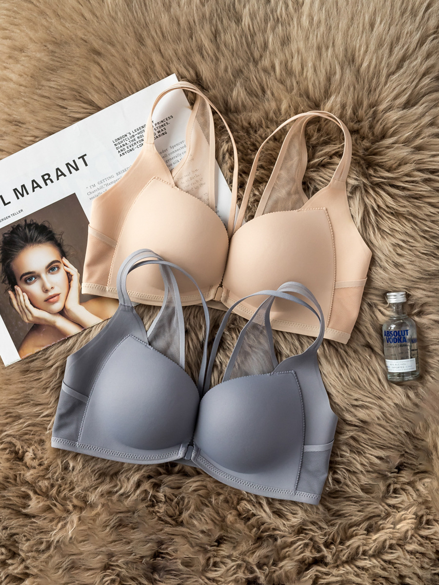 Sexy hebilla frontal ropa interior inalámbrica belleza de las mujeres espalda pequeño pecho push up soporte superior pecho grande sujetador traje 6336