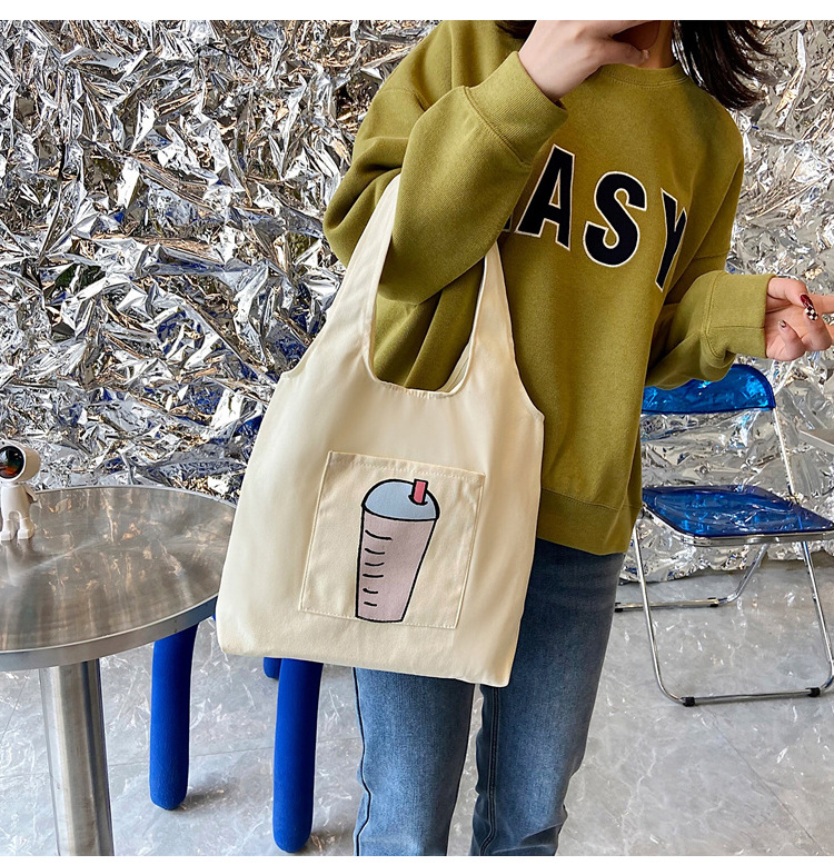 Wholesale vest canvas bags, large capacity o creative large capacity shopping bags, hand-held canvas tote bags undefined