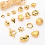 铜镀真金屁桃爱心立体方块空心隔珠转运珠diy水晶手串饰品配件