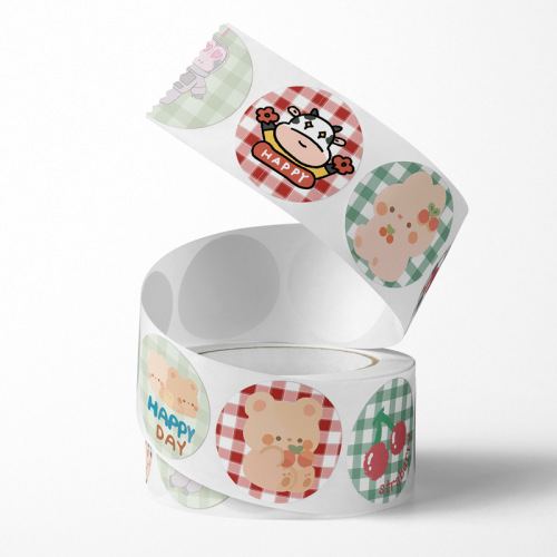 500 pieces/roll bear cute stickers thank you sealing stickers ins cartoon style packaging decoration DIY handbook stickers