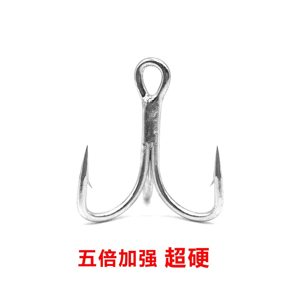 Wholesale in-stock triple hooks, high-grade electroplated bright tin, rust-proof. Fishing tackle for large fish, bulk-packed, for marine boat fishing, 5x triple hooks