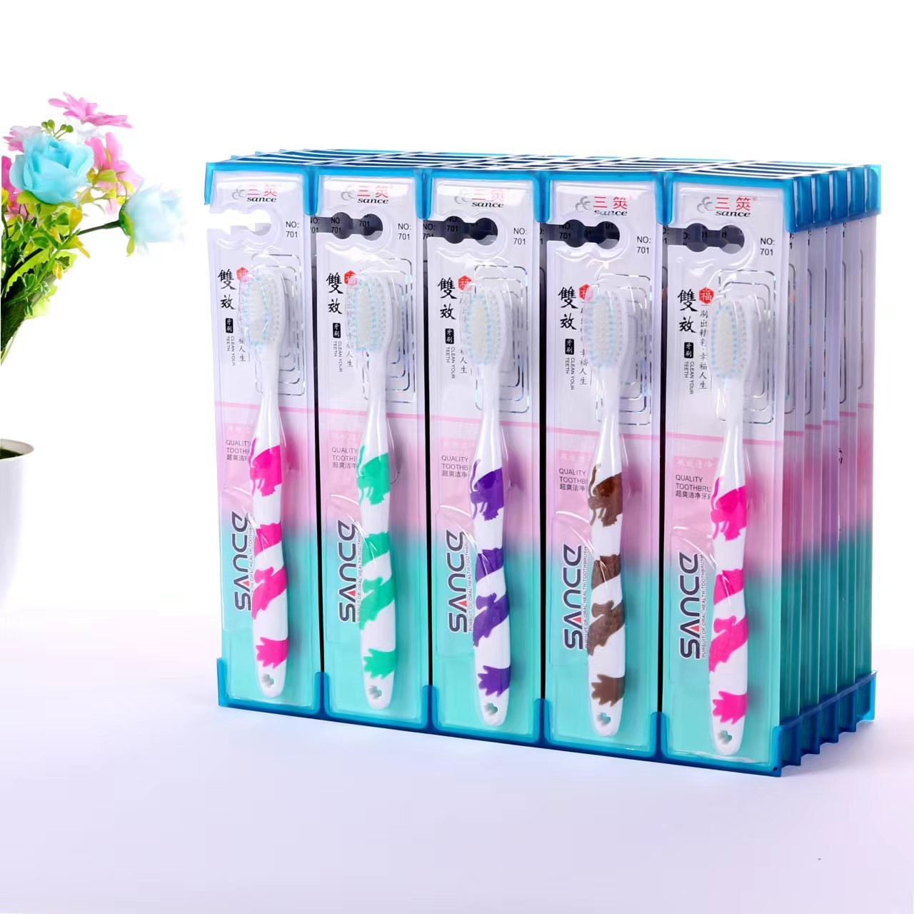 46 tipos de cepillo de dientes - 3 cepillo de dientes de pelo duro y suave para adultos al por mayor doméstico único limpio Yiwu productos al por mayor