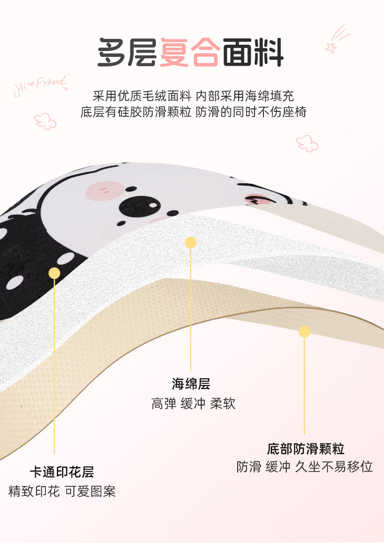 Blue Rain's New Cartoon Car Seat Cushion, Winter Plush Warm Car Seat Cushion, Winter Car Seat Cover for Use in the Car
