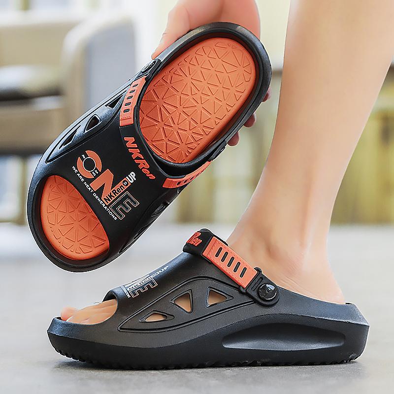 Zapatillas de hombre de comercio exterior de estilo explosivo transfronterizo, chanclas antideslizantes, resistentes al desgaste y desodorantes, zapatos de playa de verano, moda de suela gruesa al aire libre