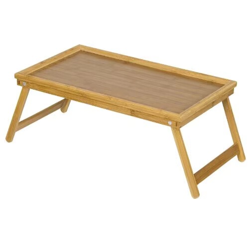 Bamboo Folding Bed Tray Table Drawing Eating Snack Breakfast Serving Tray Laptop Foldable Bed Sand