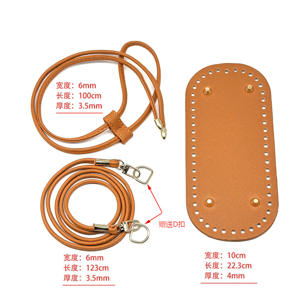 Set de 3 Piezas para Bolso Tipo Bucket: Base, Correa y Tirante – Accesorios para Tejer a Ganchillo, DIY