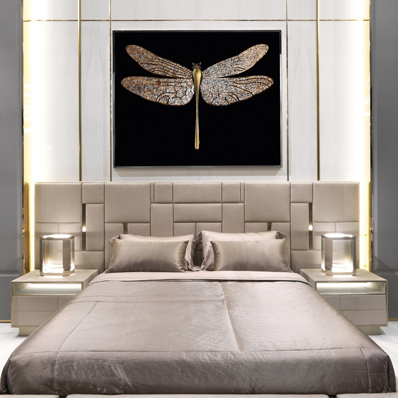 Italian Light Luxury Bed, Luxury Large Bed, Wedding Bed, Master Bedroom, Double Bed, Bedroom, Villa, Atmospheric Designer, Foshan Furniture Factory