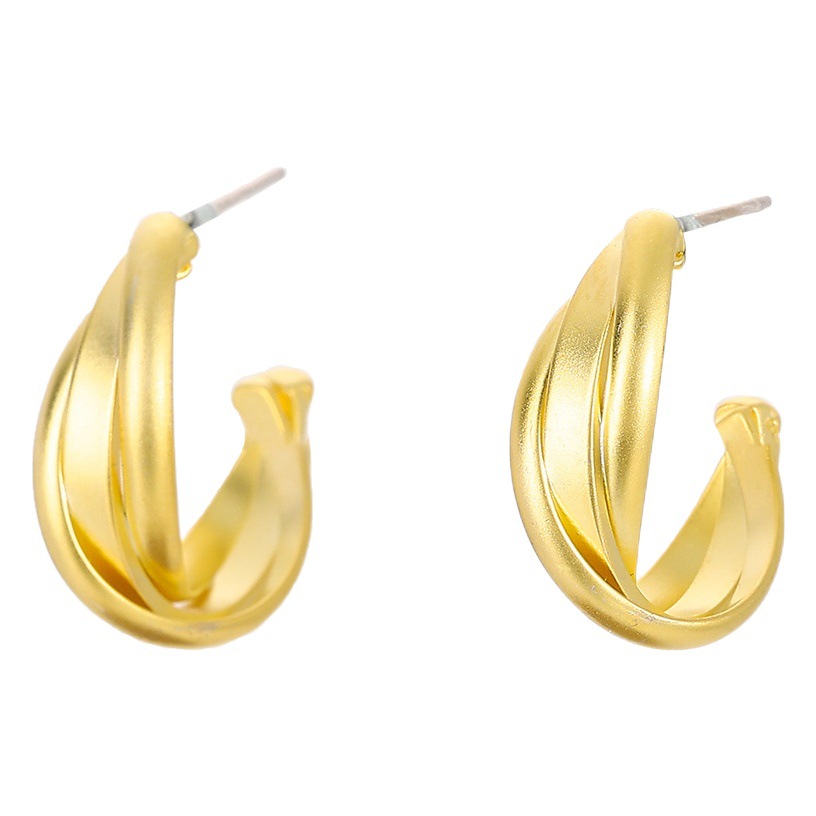 Corea del Sur elegantes pendientes de celebridades de Internet de alta calidad Mosquito bobina oreja clip retro geométrico torcedura pendientes