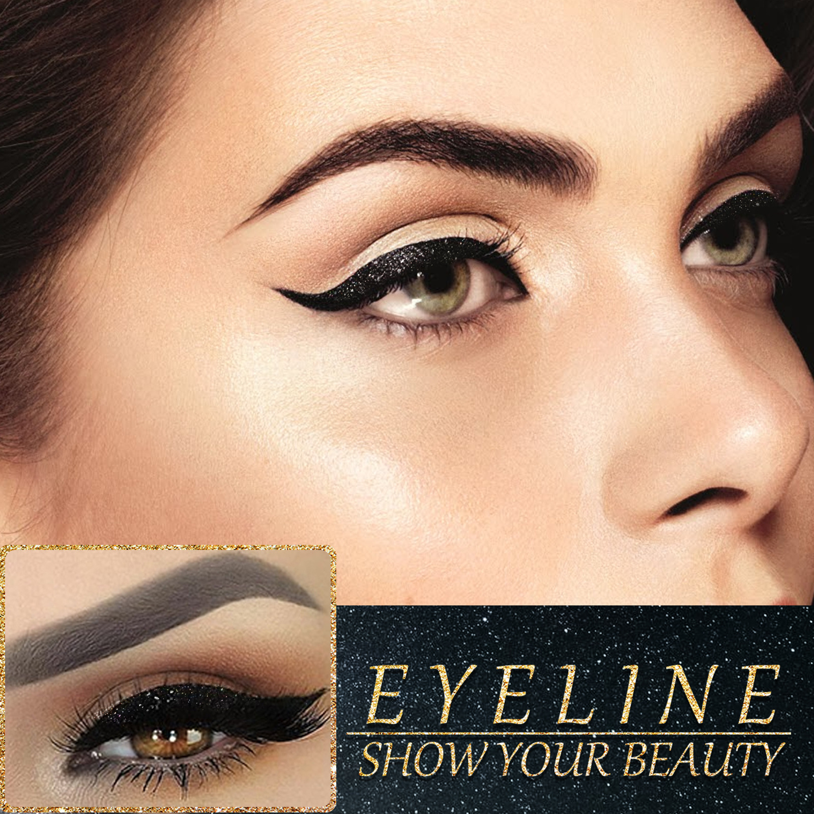 EELHOE glitter eyeliner glue free self-adhesive shadow false curling eyelash eye makeup paste_voghion.com