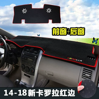 Günəş əleyhinə siperlik: Mat, Center Console Sun Protection - front-rear-window-mats-for-2014-2018-toyota-corolla-red-trim