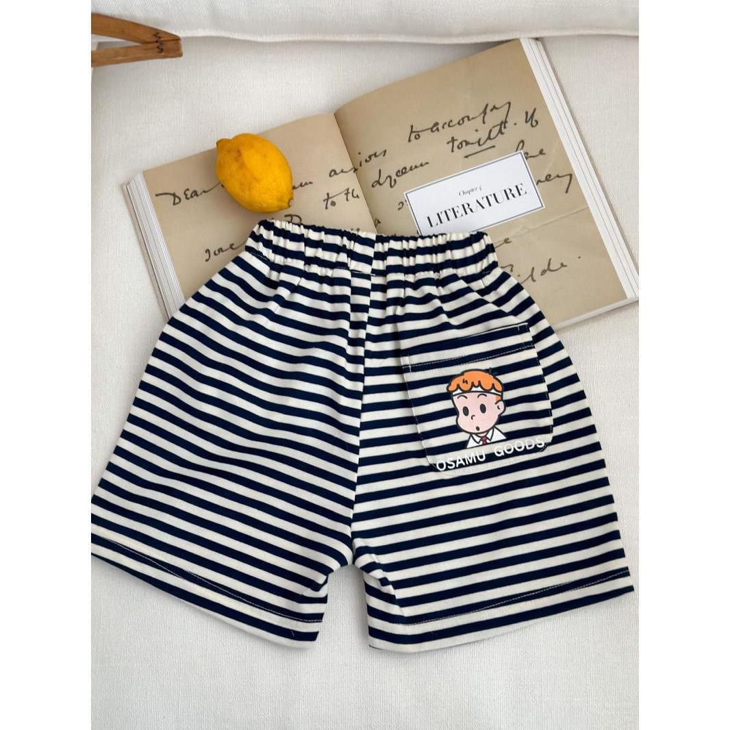Navy Stripe Shorts