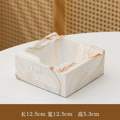 Ashtray with High Aesthetic Value, Square: Car ashtray - square-imitation-marble