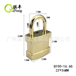 客人定制中间包皮料浅金色金属挂锁用于手袋箱木盒装饰服饰假锁