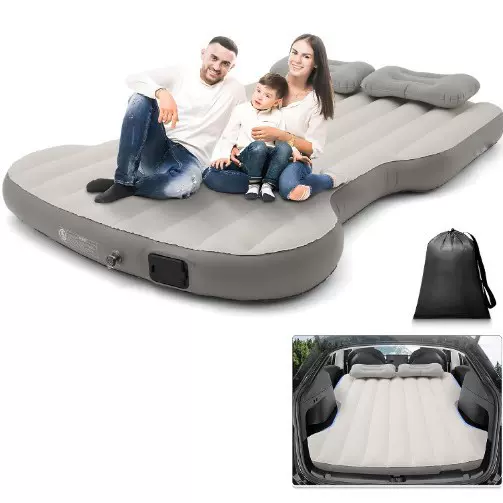 工厂定制户外产品便携式空气自充气垫PVC植绒面汽车气垫床车载床