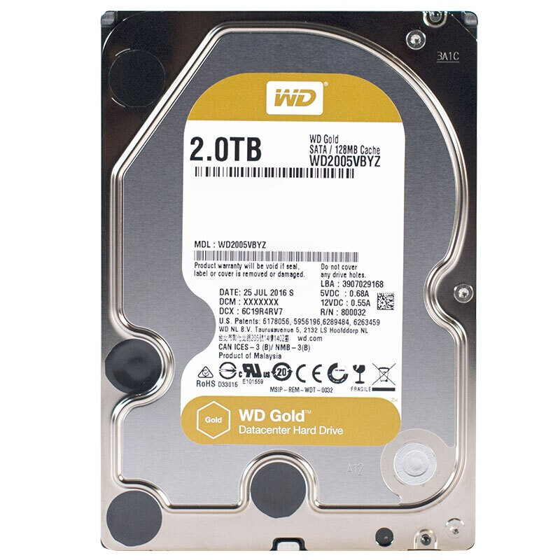 Hard Drive (W&D) Gold Series Mechanical Hard Drive with Large Capacity, 7200 Rpm, Cmr Vertical Magnetic Disk Data