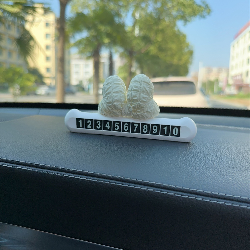 Estacionamiento temporal en el coche Lindo arco móvil teléfono número de matrícula matrícula coche creativo móvil interior decoración de estacionamiento femenino