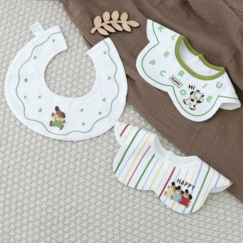 Baby cotton saliva towel newborn 360 degree rotating waterproof dining bag bib baby waterproof bib