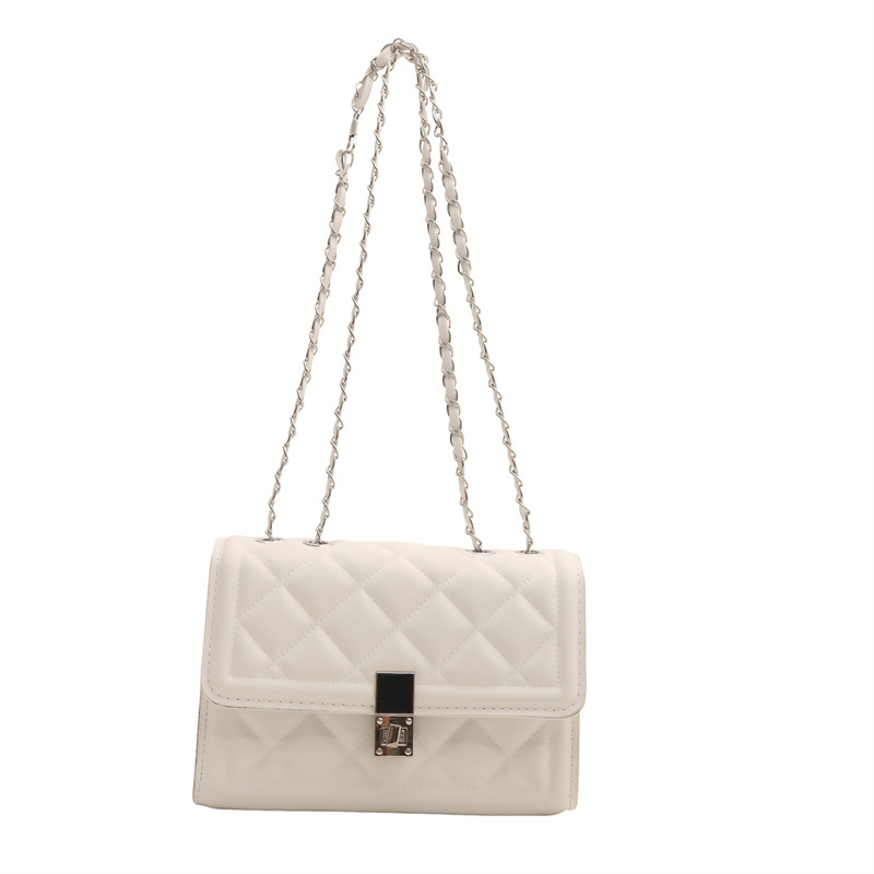 Borsa a tracolla trapuntata alla moda con catena per donna_voghion.com