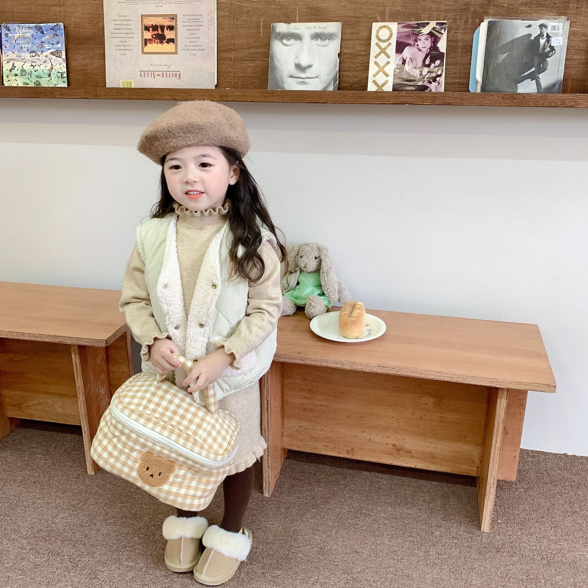 Girls Hepburn syle dress auumn and winer new children's Korean version swee lace sweaer skir baby long boom_voghion.com