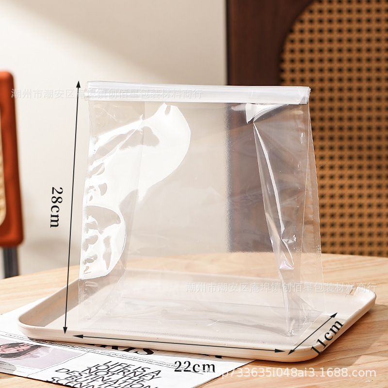 新商品全透明トースト袋450グラム貝果牛角欧包250gパンスライス鉄線巻き包装袋|undefined
