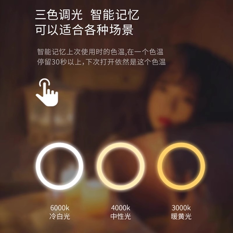 ミラースマート LED 化粧鏡寝室寮女の子ドレッシングテーブルドレッシングミラーホームポータブル大型インラウンドミラー|undefined