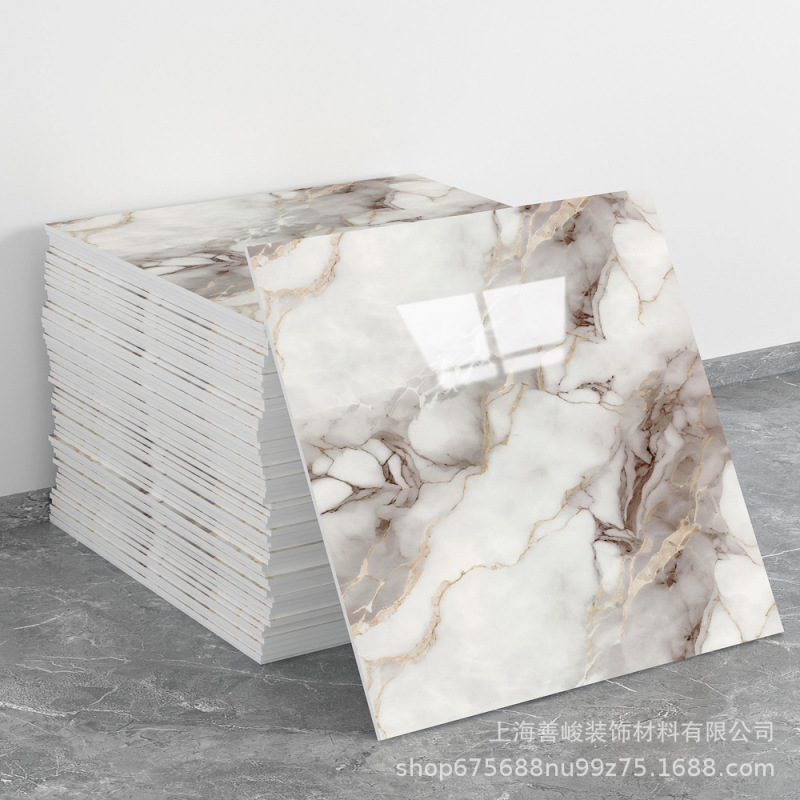 跨境出口批发30*30cm 仿瓷砖大理石纹自粘墙壁纸护墙板铝塑板贴纸|undefined