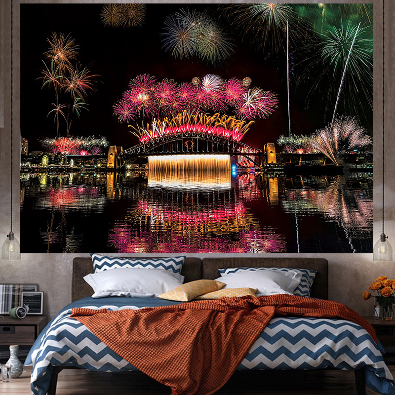 Tela de fondo ins estilo colgante papel pintado de tela dormitorio habitación renovación diseño noche lienzo cartel decorativo paño de pared