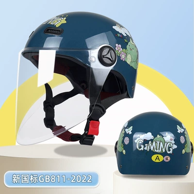 Car Motorcycle Anti-Fall Helmet — Motosiklet kaskı (dəbilqə) - royal-blue-transparent-long-mirror