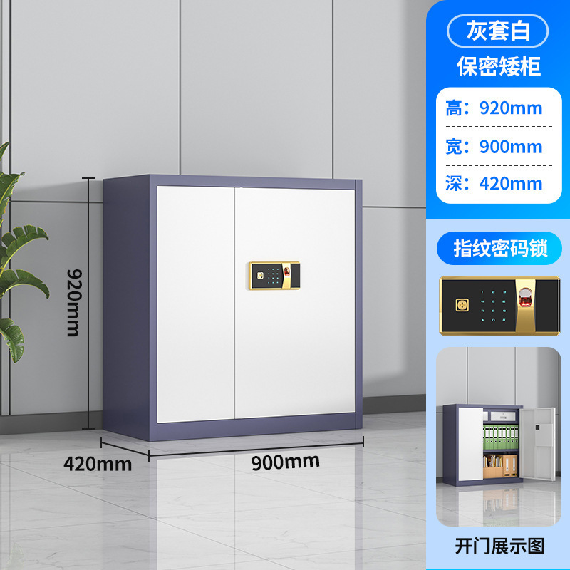 Gray frame white door single section fingerprint lock [with drawer]