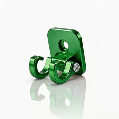 Motorcycle modification accessories, foldable storage rack for Honda and Vespa, double hook, made of CNC aluminum alloy, available in multiple colors (Motosiklet ləvazimatları və aksesuarları) - green