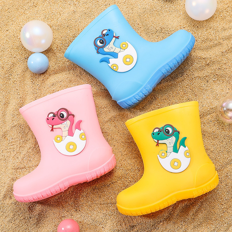 Summer New 2025 Baby Waterproof Rain Boots Kidsren's Water Shoes Mid-Tube Toddler Kidsren Cartoon Wholesale Girls Rain Boots