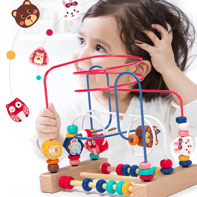 男孩女孩婴儿童小绕珠1-2-3岁半宝宝早教积木 多功能益智串珠玩具