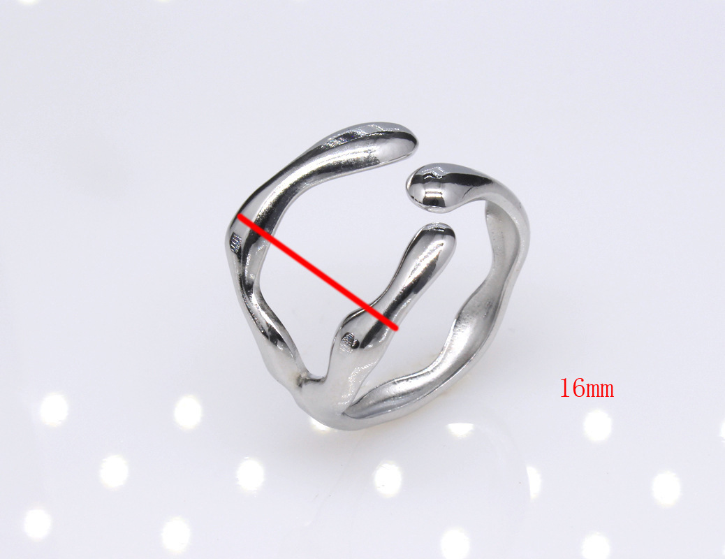 15g Weight Open Ring Classification 1 Piece Simple Style Irregular Solid Color Titanium Steel Plating Open Ring