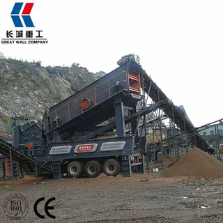 厂家直销移动式花岗岩青石破碎机 长城重工移动破碎站